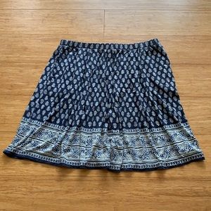 Blue Floral Jersey Skirt